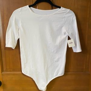 NWT Free People Intimately Crew Love Bodysuit white M-L